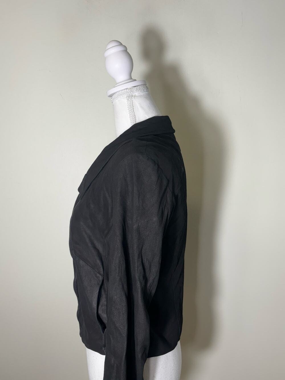 Heather Black Lambskin Moto Jacket Fits like a s/m